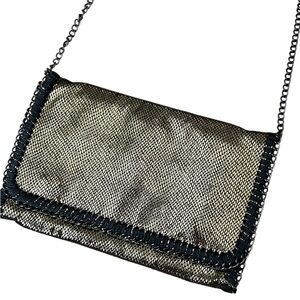 Urban Expressions Metallic Crossbody/Clutch Bag with Chain Strap